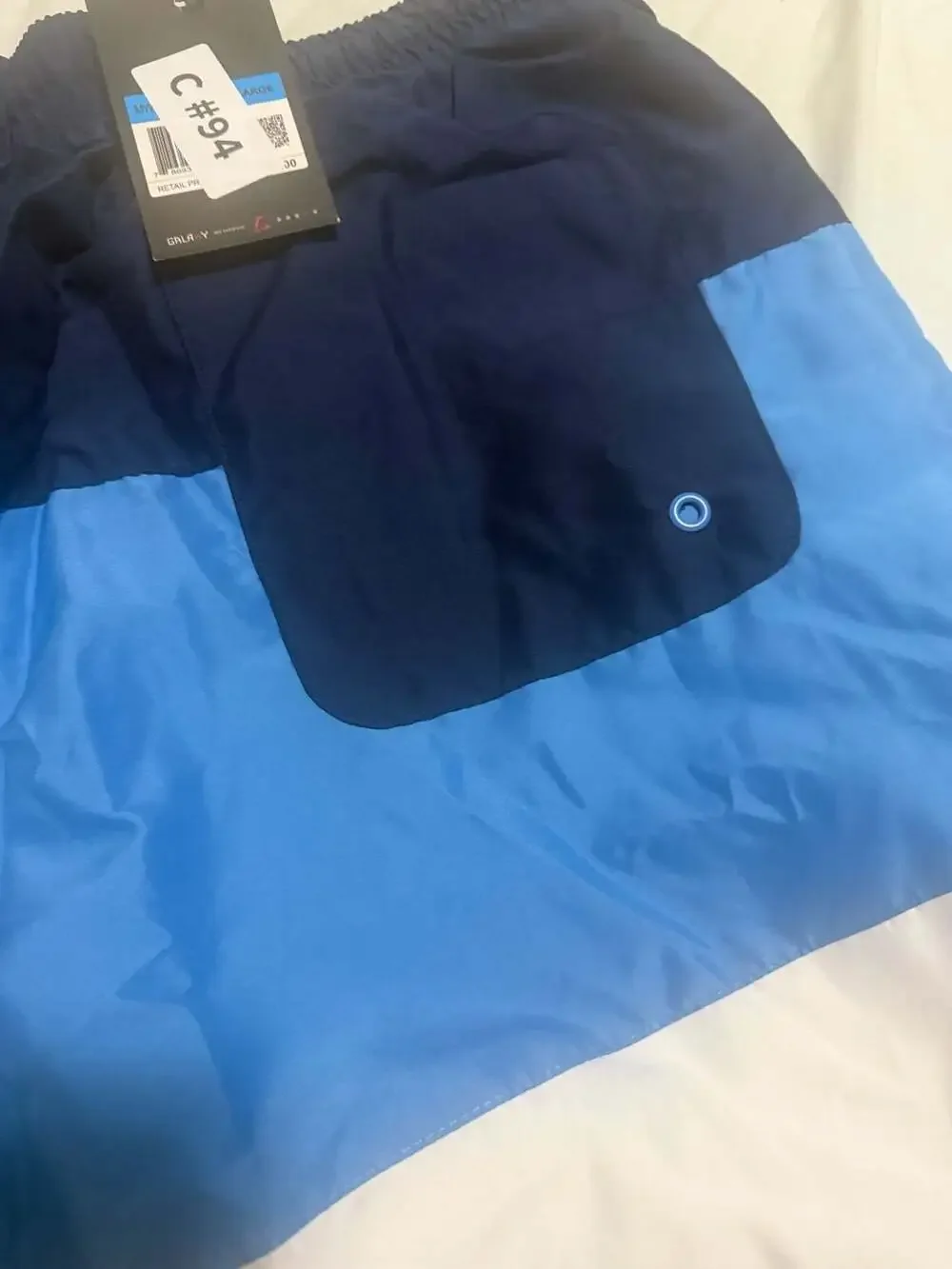 Galaxy by Harvic Men's Colorblock Swim Trunks Size 2XL Navy Blue White